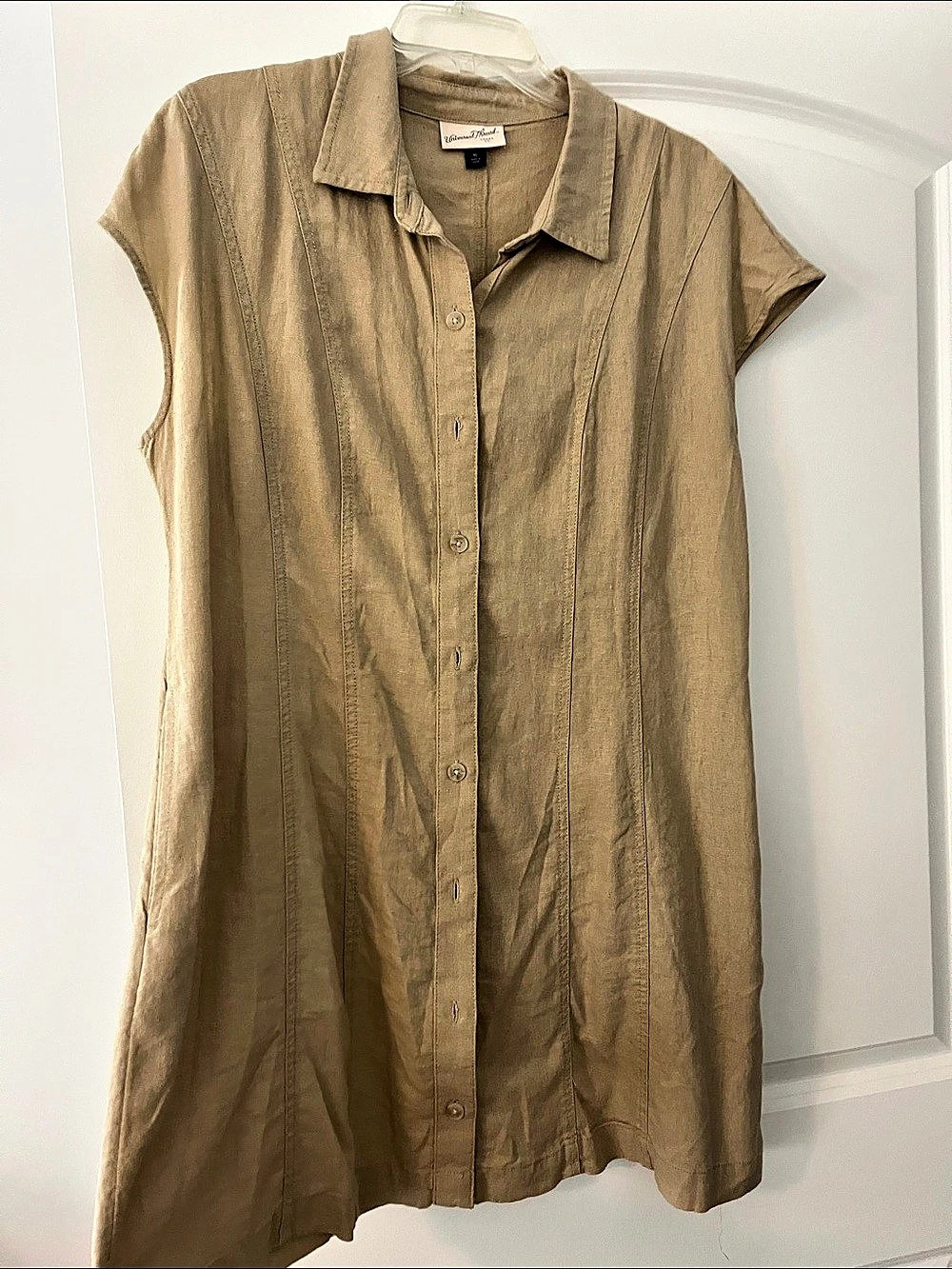 Universal Thread Collared Button Front Mini Dress in Brown XL